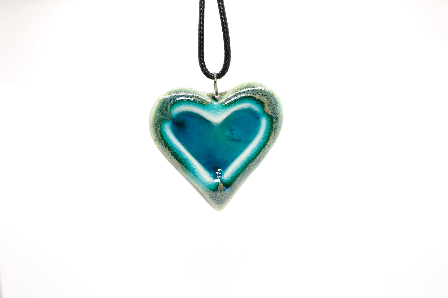 Ceramic Glass Infused Heart Pendant