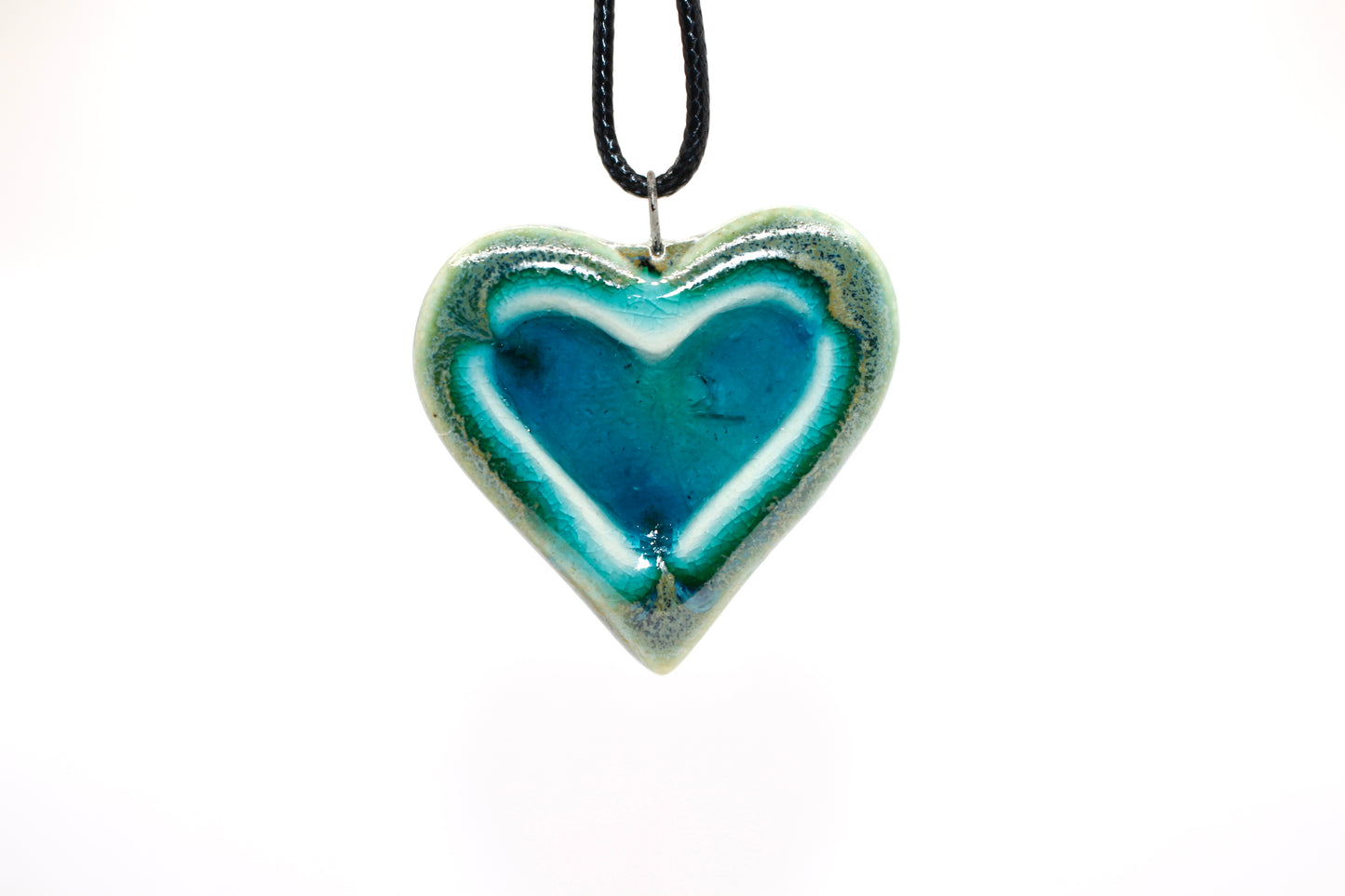 Ceramic Glass Infused Heart Pendant