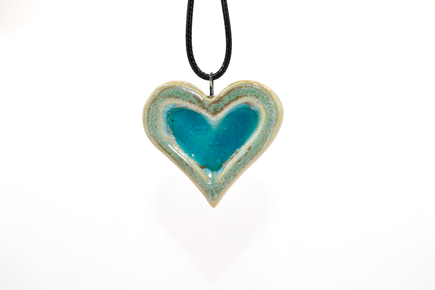 Ceramic Glass Infused Heart Pendant