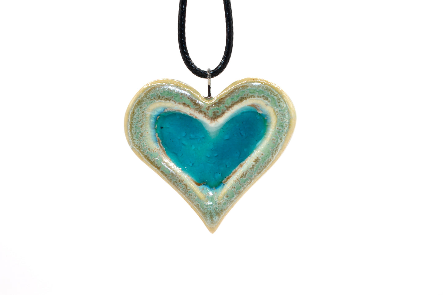 Ceramic Glass Infused Heart Pendant