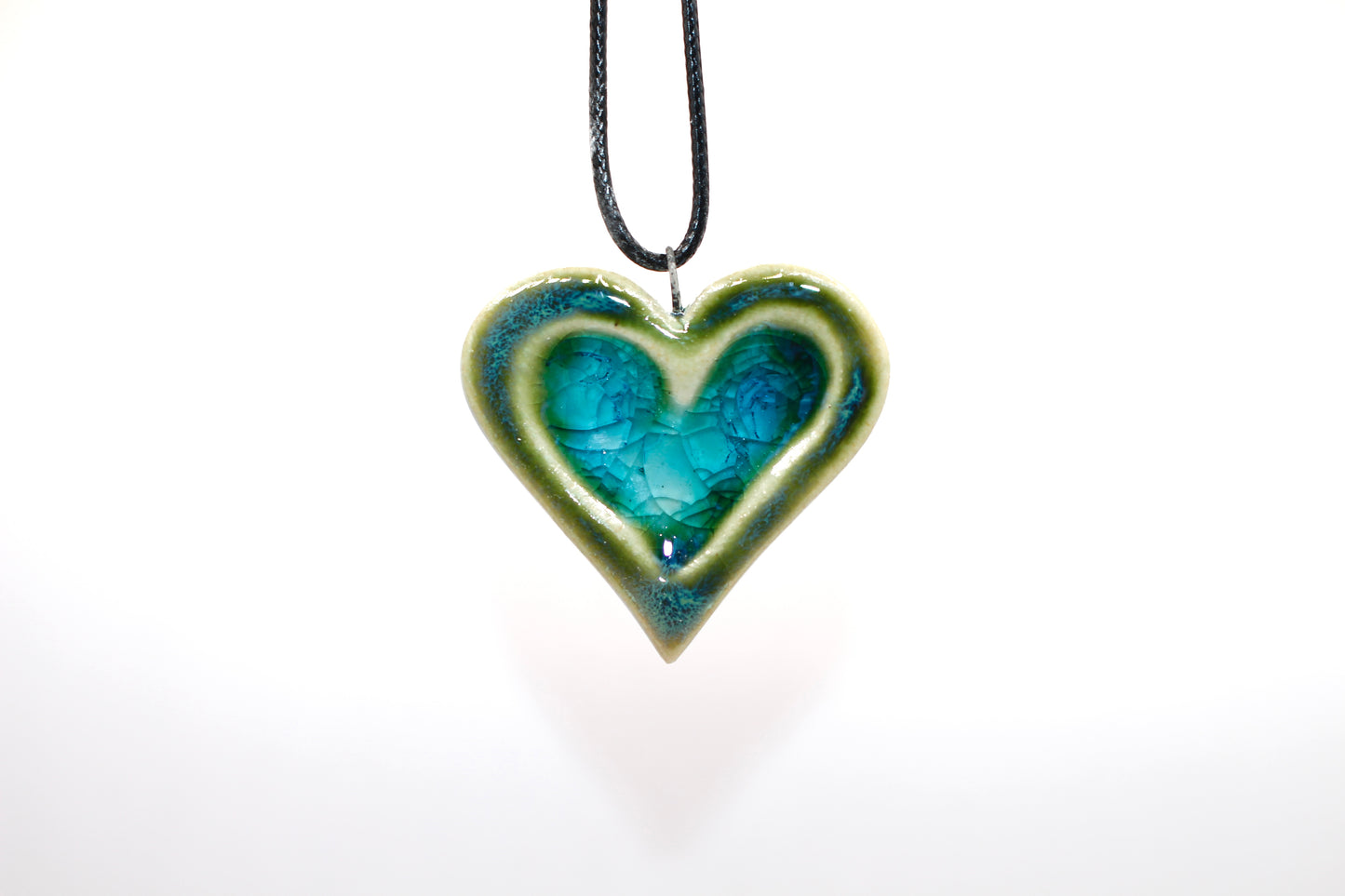 Ceramic Glass Infused Heart Pendant