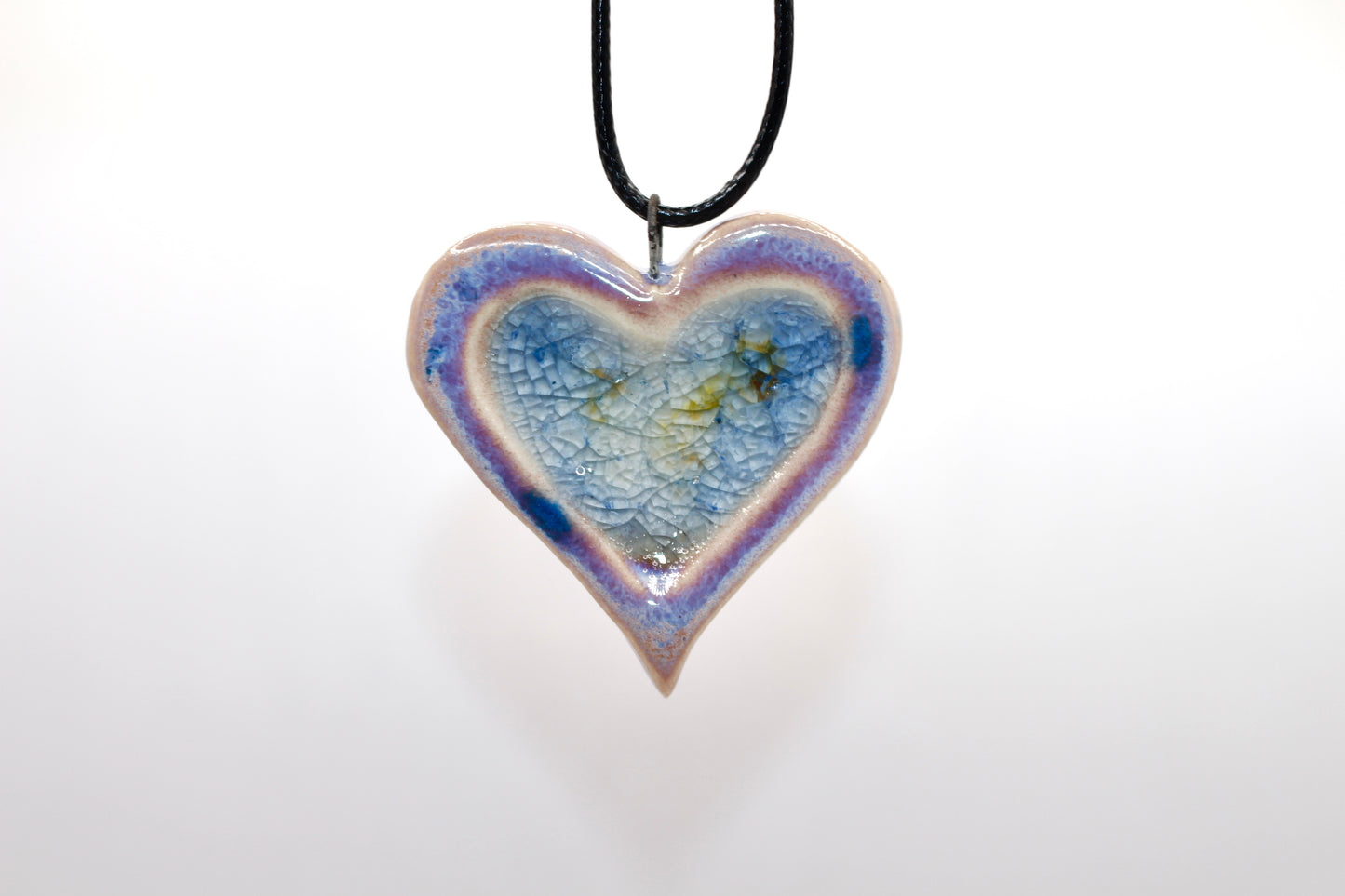 Ceramic Glass Infused Heart Pendant