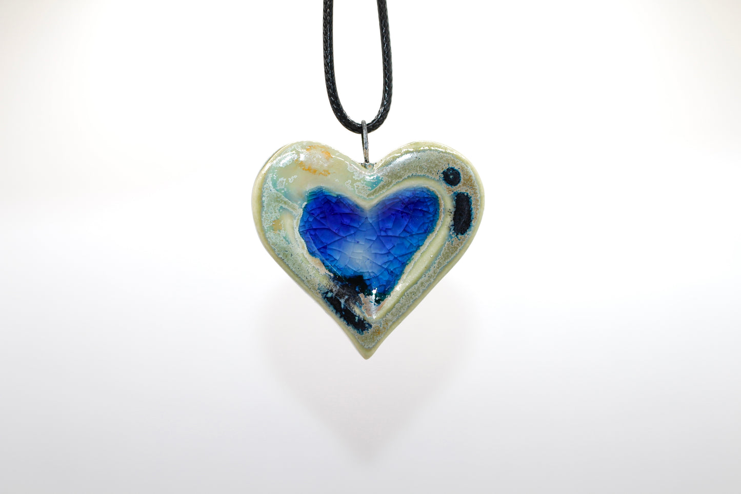 Ceramic Glass Infused Heart Pendant