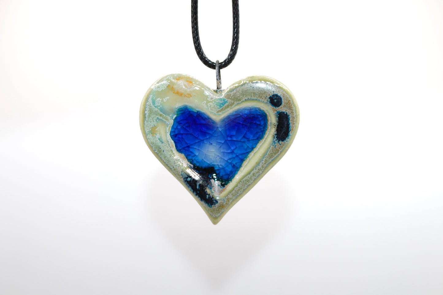 Ceramic Glass Infused Heart Pendant