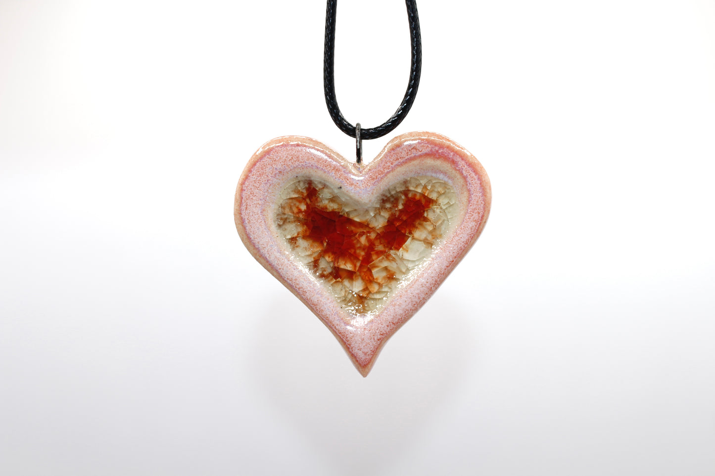 Ceramic Glass Infused Heart Pendant