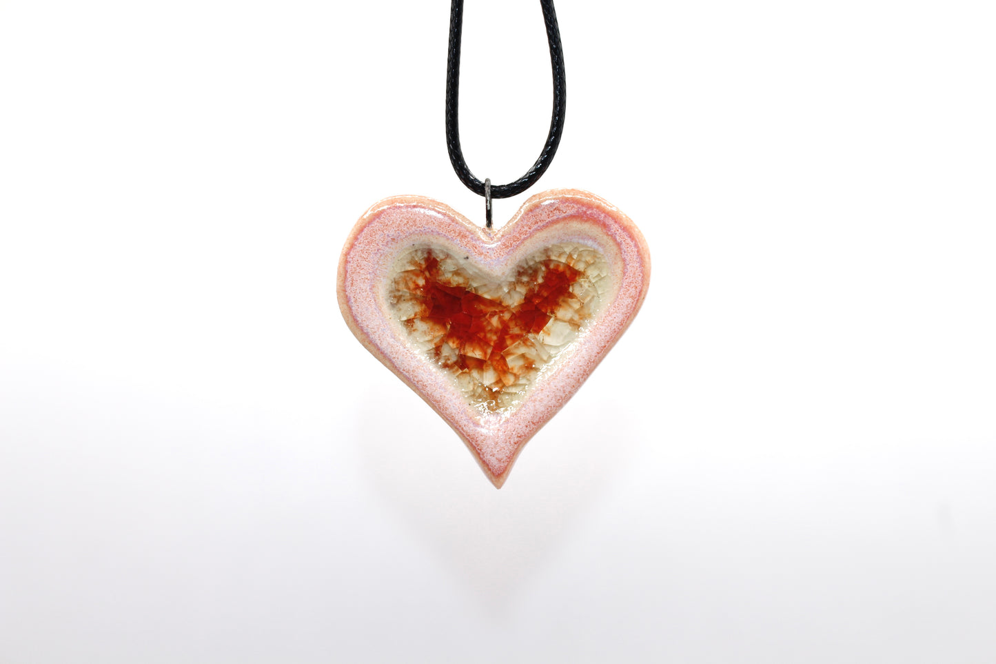 Ceramic Glass Infused Heart Pendant