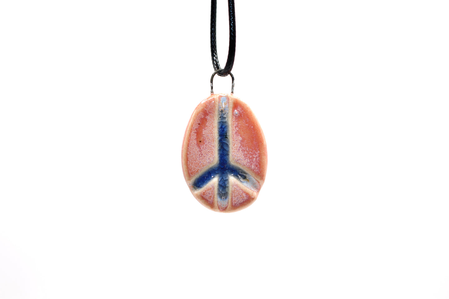 Ceramic Glass Infused Peace Sign Pendant
