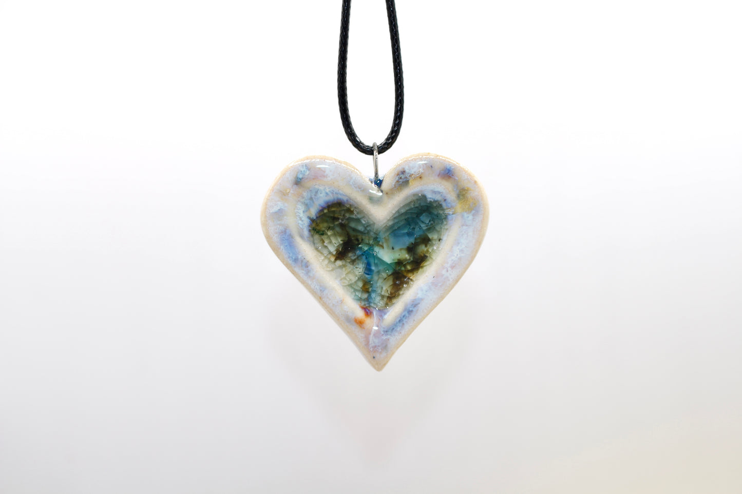 Ceramic Glass Infused Heart Pendant