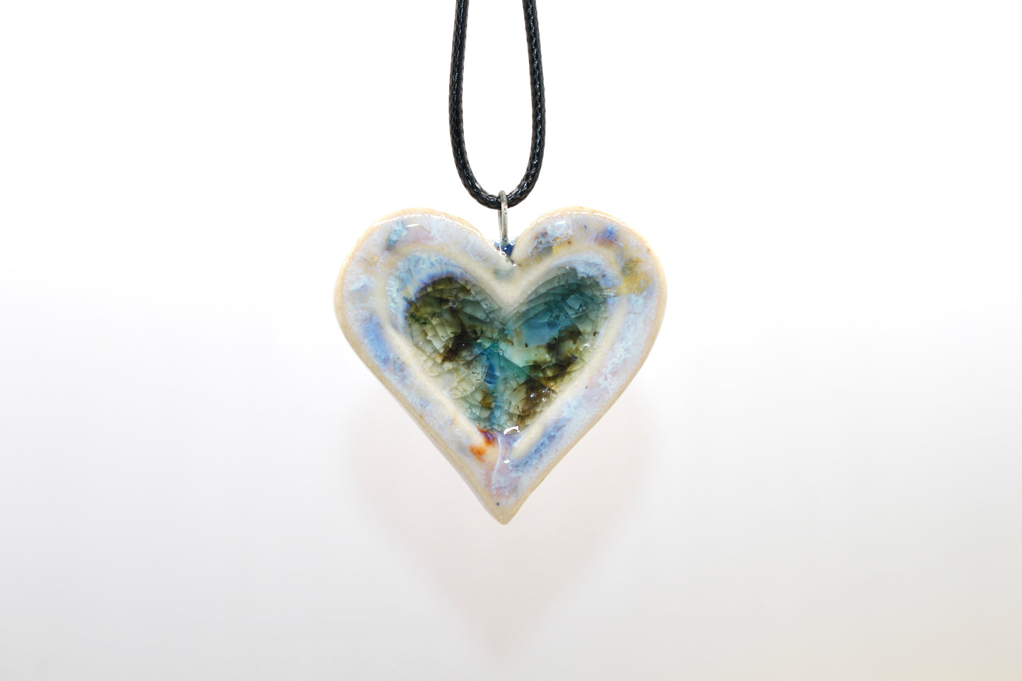 Ceramic Glass Infused Heart Pendant