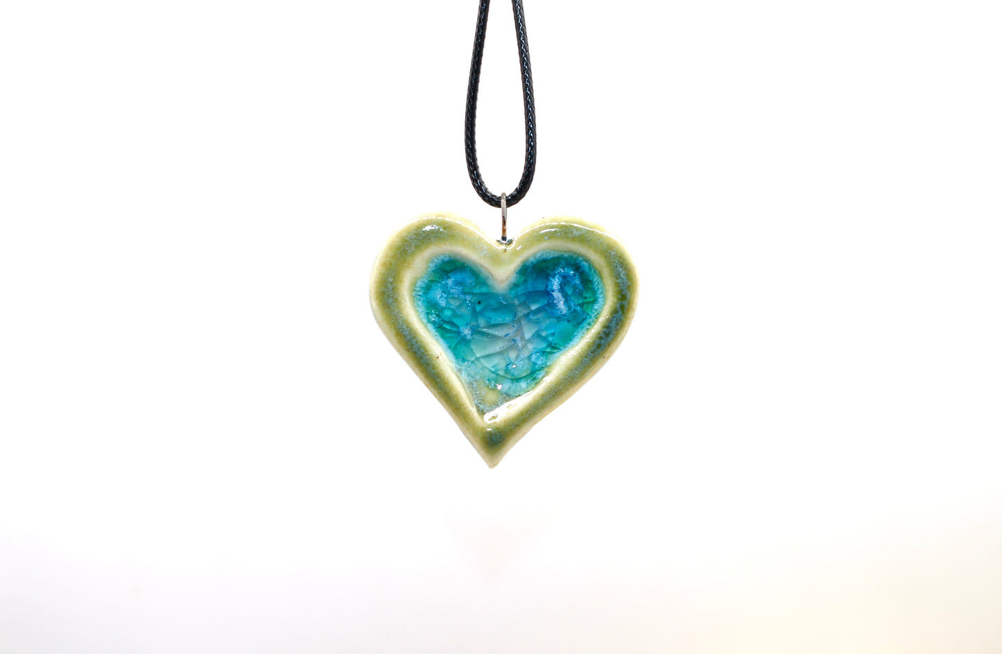 Ceramic Glass Infused Heart Pendant