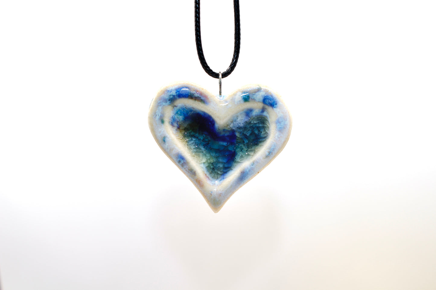 Ceramic Glass Infused Heart Pendant