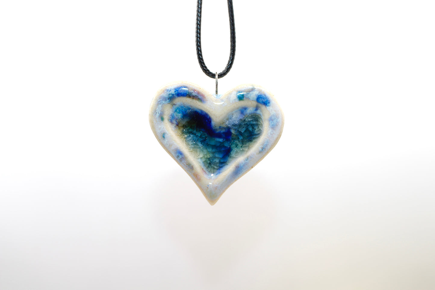 Ceramic Glass Infused Heart Pendant