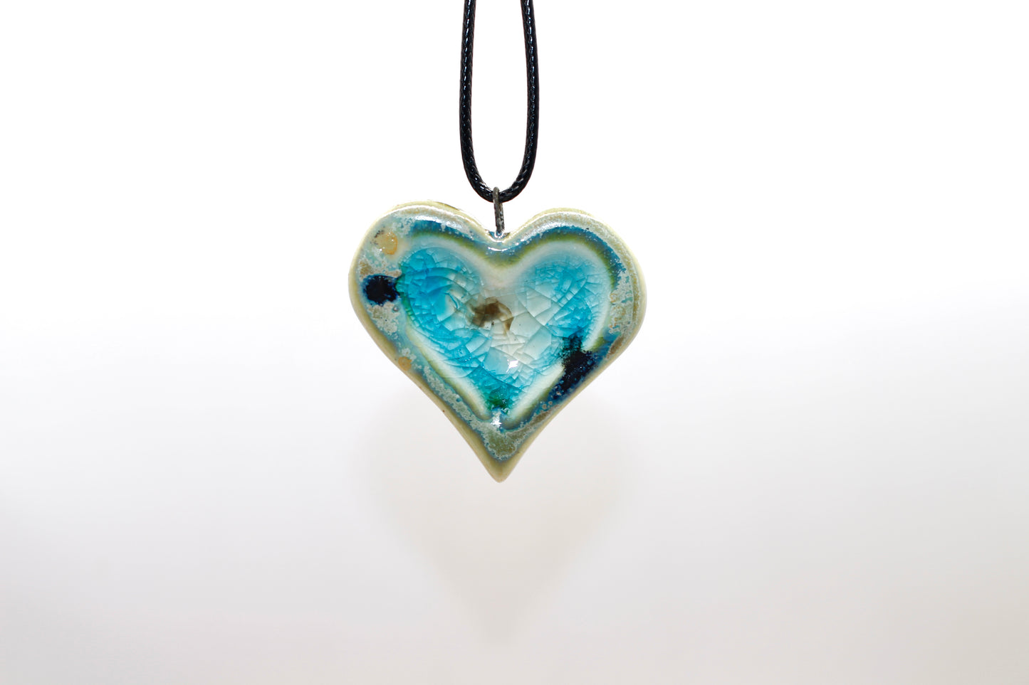 Ceramic Glass Infused Heart Pendants