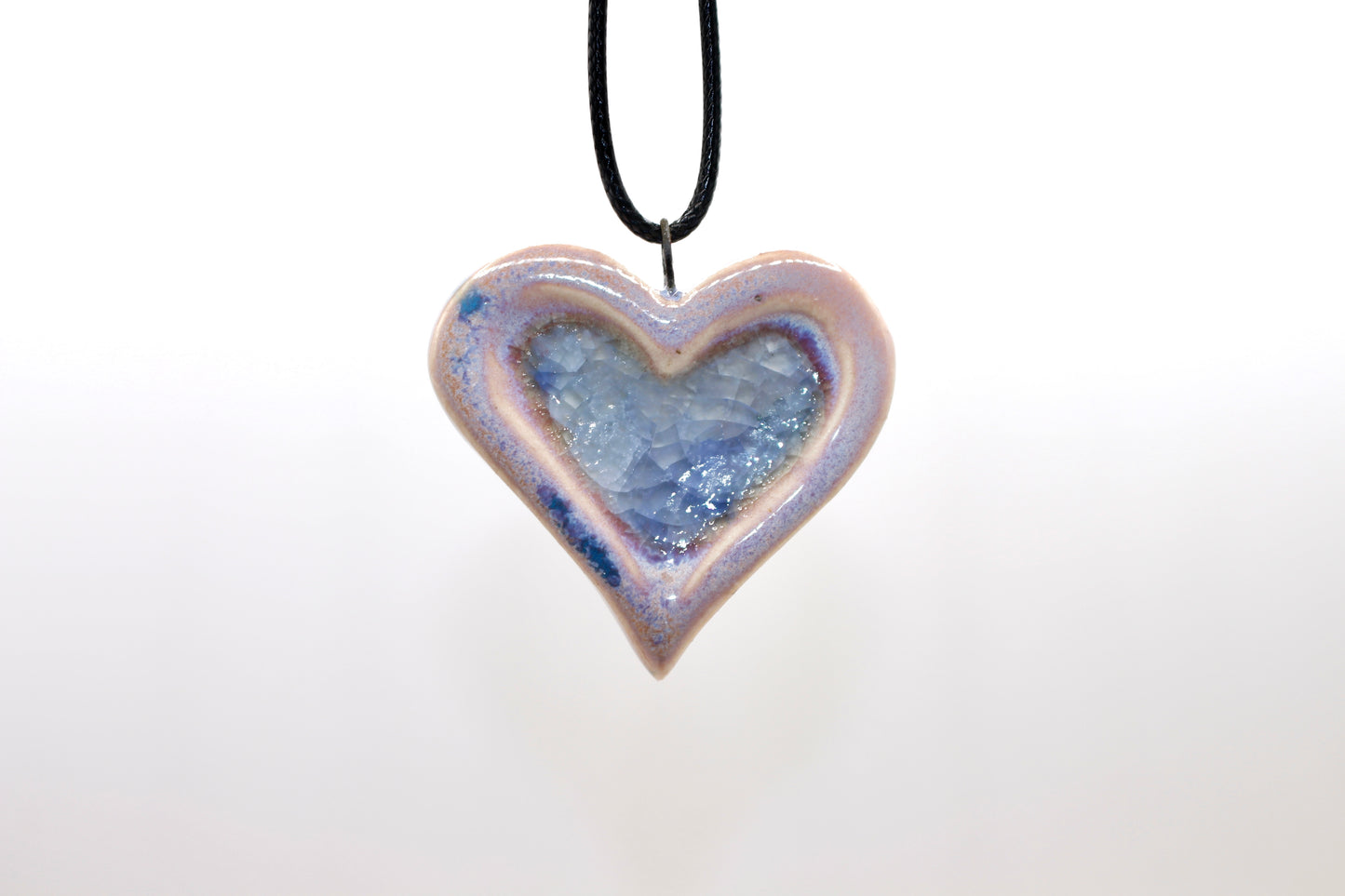 Ceramic Glass Infused Heart Pendant