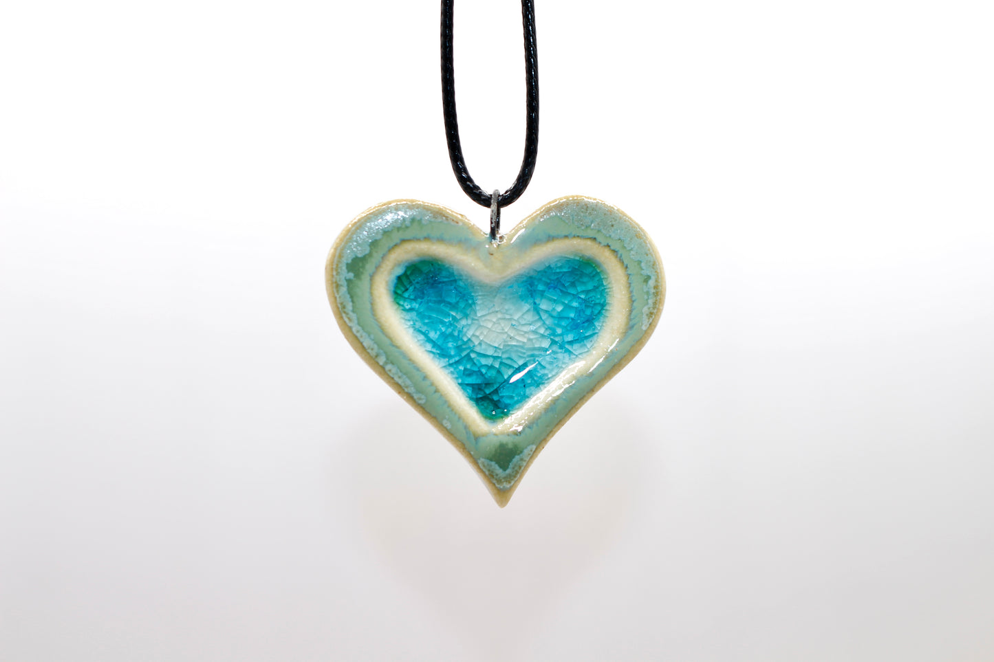 Ceramic Glass Infused Heart Pendant