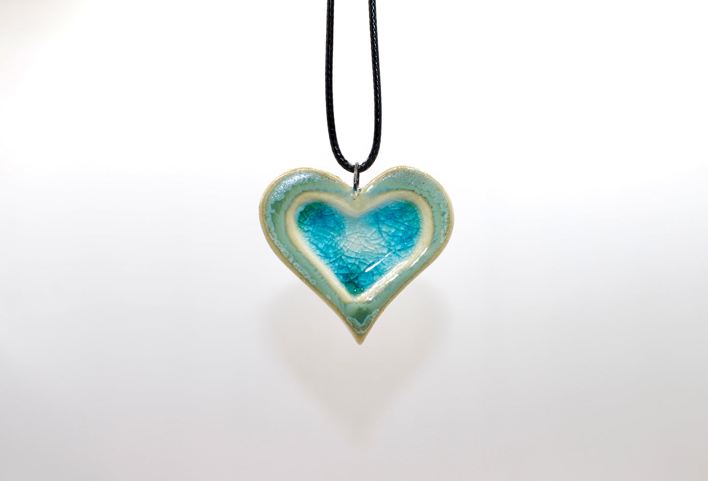 Ceramic Glass Infused Heart Pendant