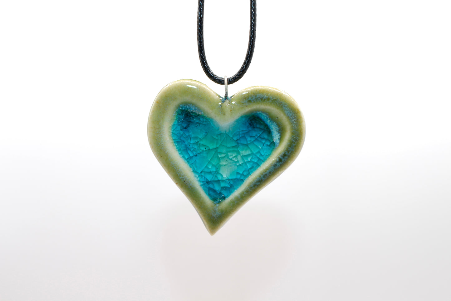 Ceramic Glass Infused Heart Pendant