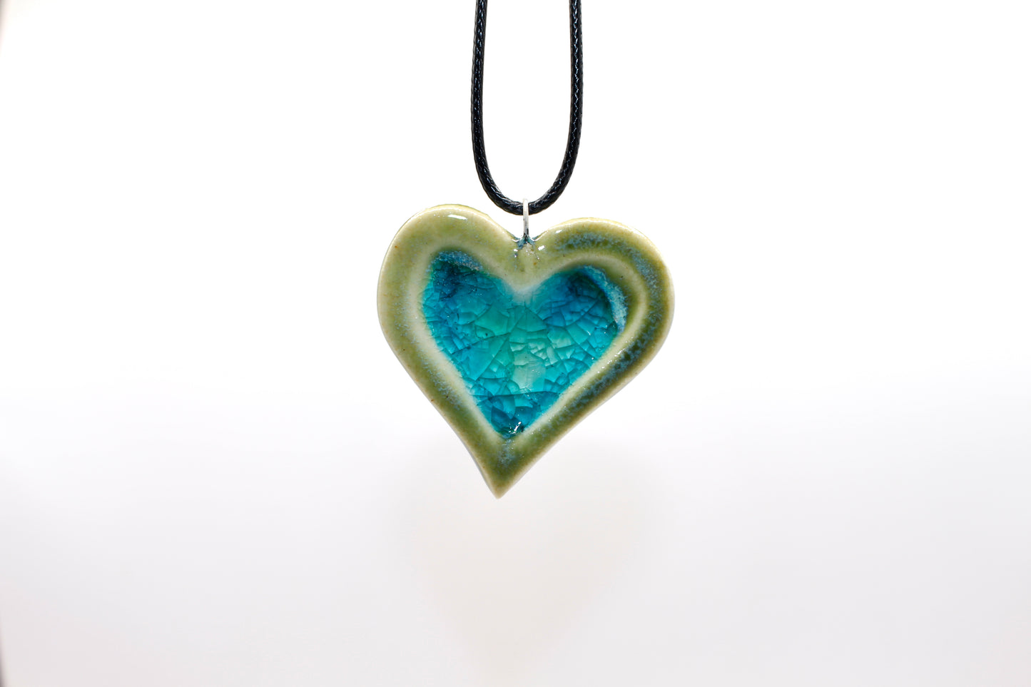 Ceramic Glass Infused Heart Pendant