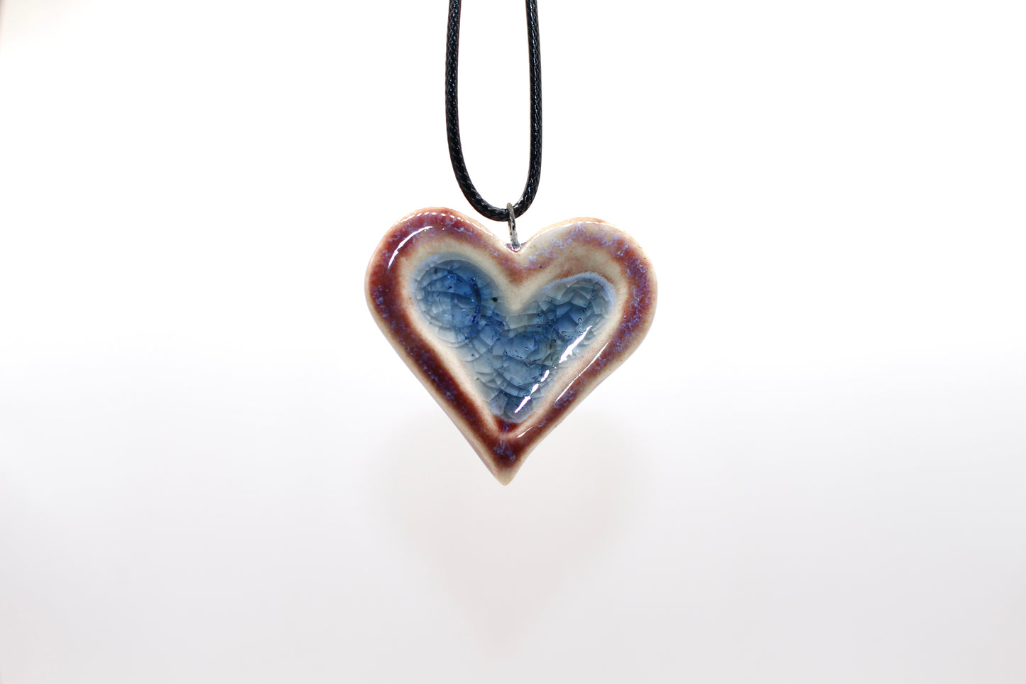 Ceramic Glass Infused Heart Pendant