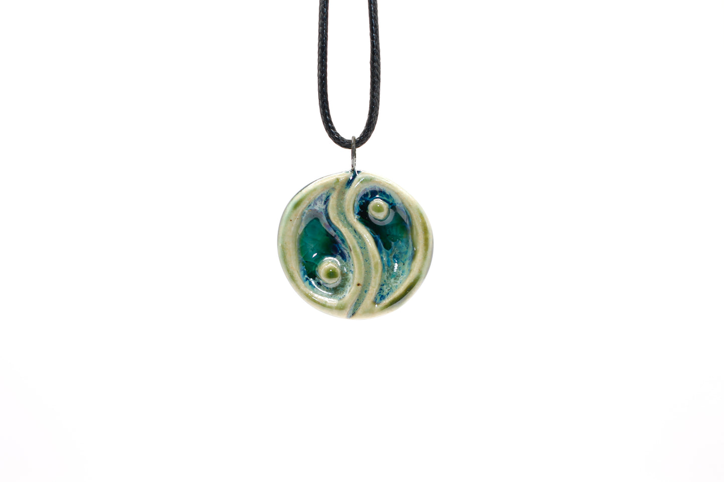 Ceramic Glass Infused Yin Yang Pendant
