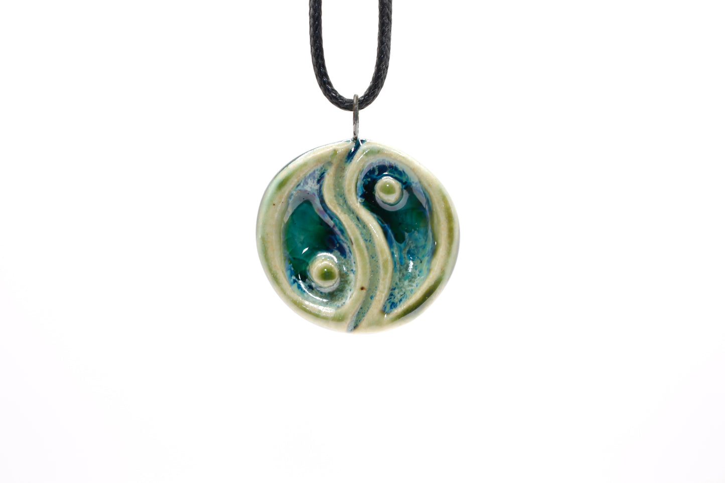 Ceramic Glass Infused Yin Yang Pendant