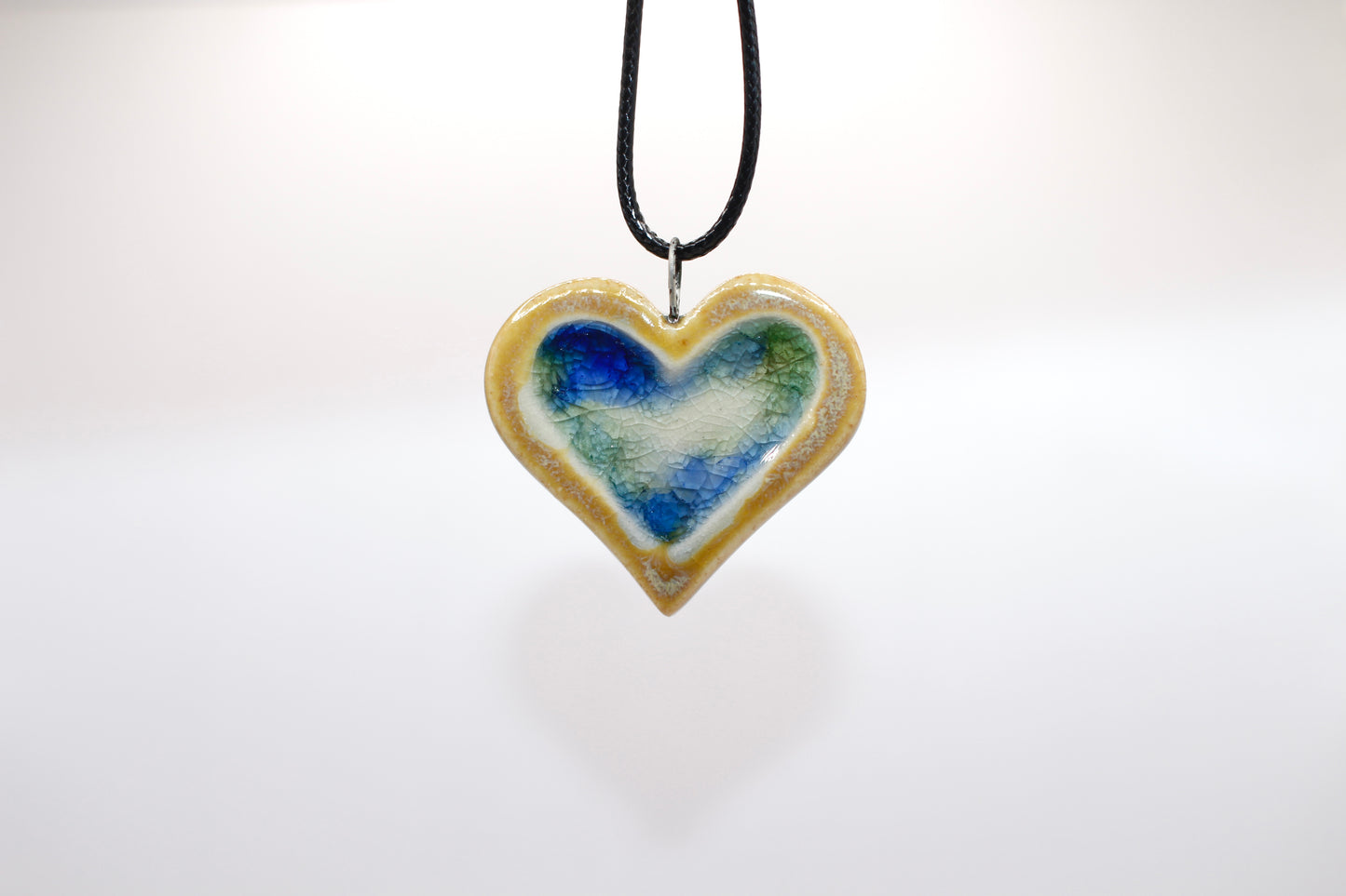 Ceramic Glass Infused Heart Pendant