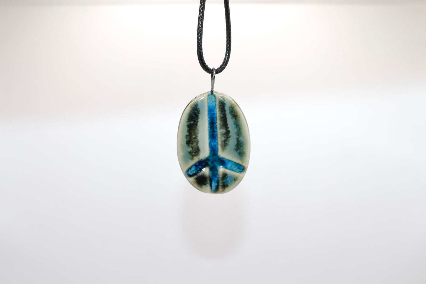 Ceramic Glass Infused Peace Sign Pendant