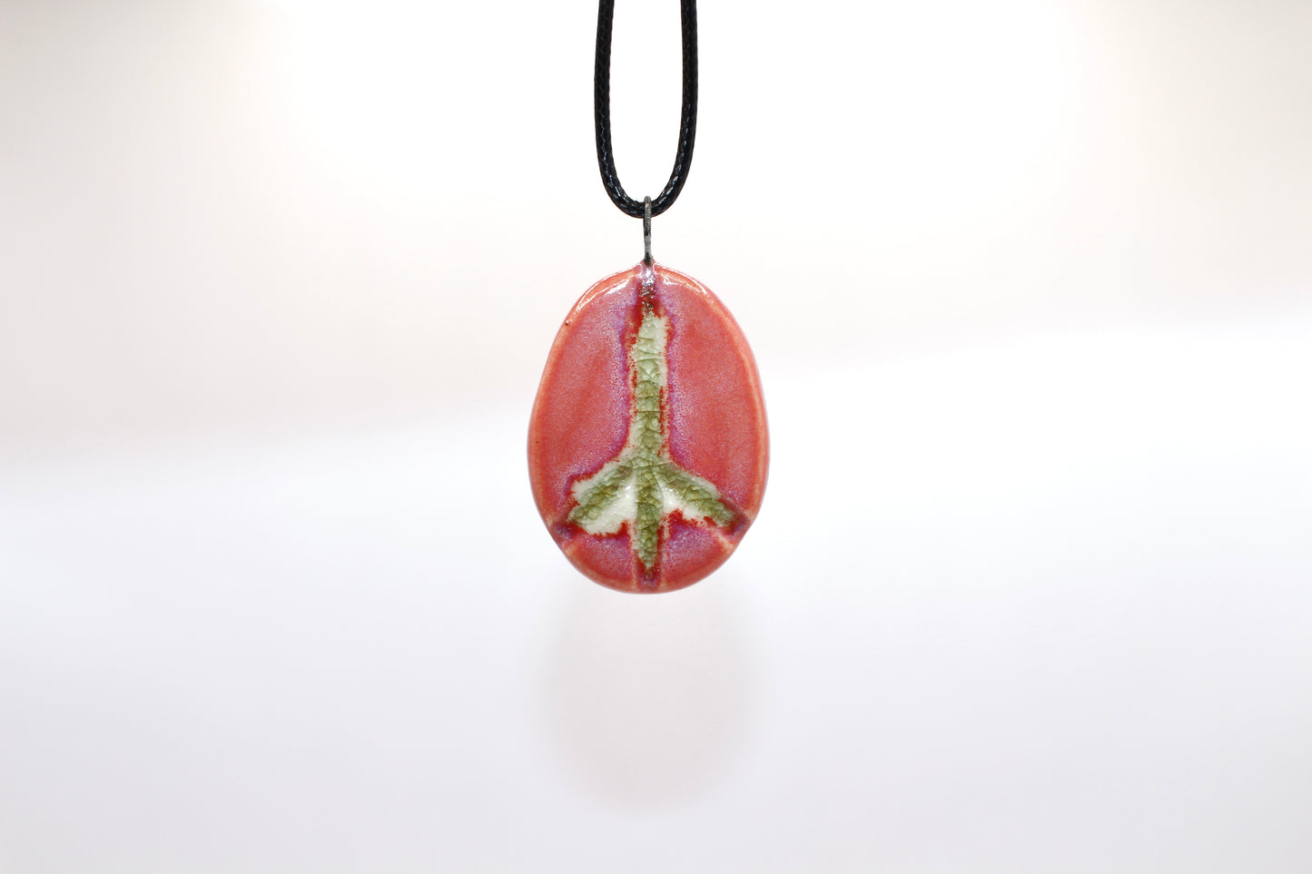 Ceramic Glass Infused Peace Sign Pendant
