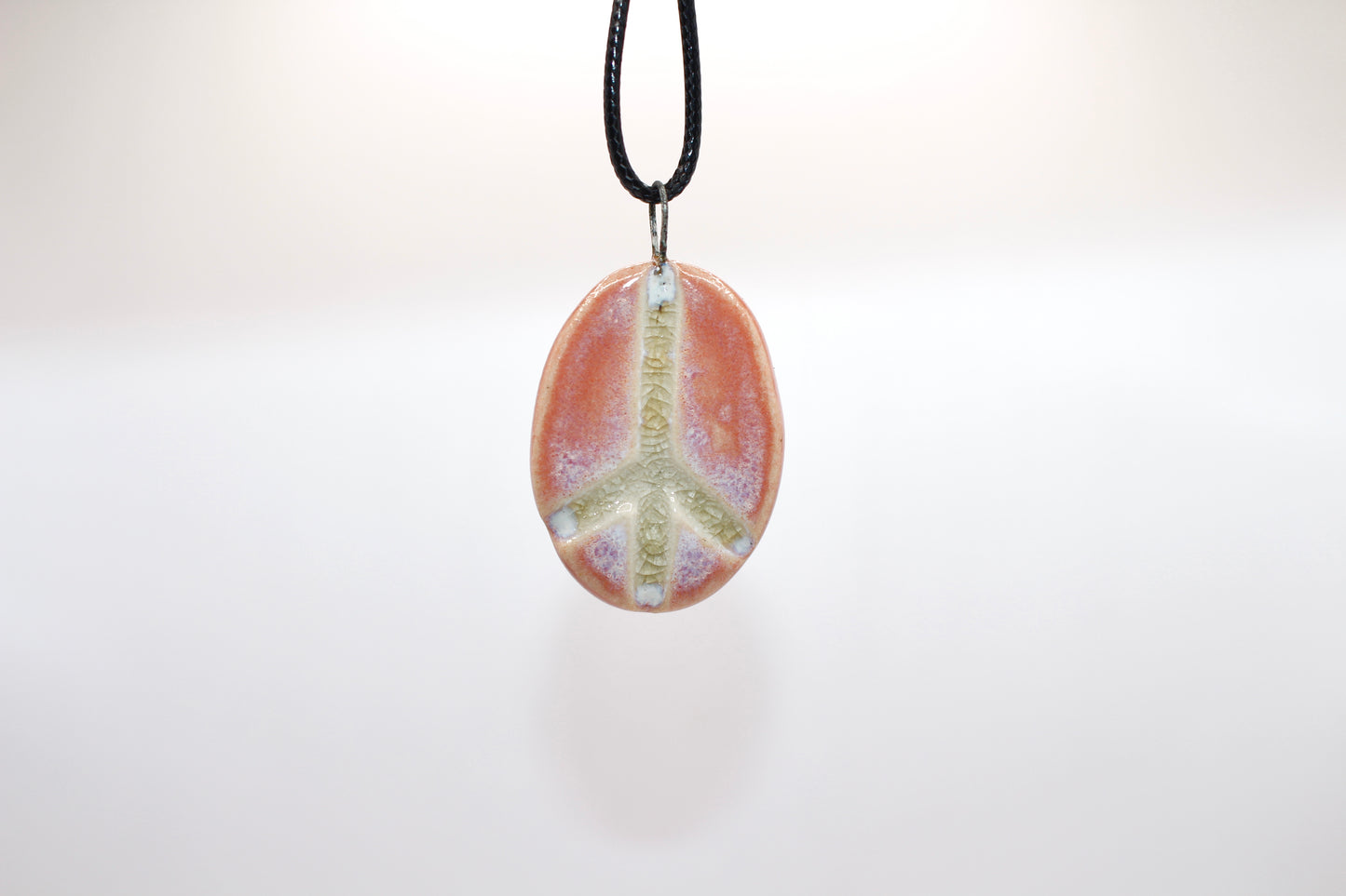 Ceramic Glass Infused Peace Sign Pendant