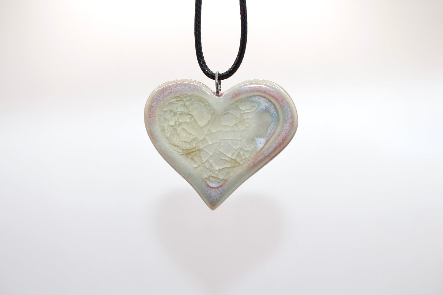 Ceramic Glass Infused Heart Pendant