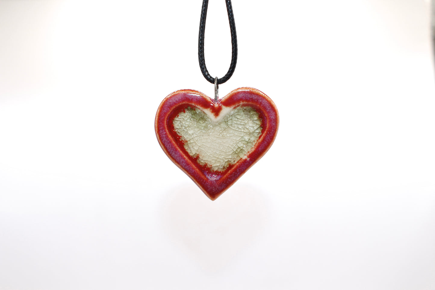 Ceramic Glass Infused Heart Pendant