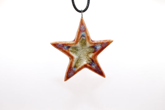 Ceramic Glass Infused Star Pendant