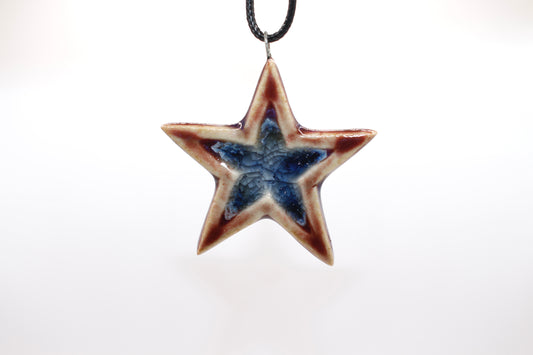 Ceramic Glass Infused Star Pendant
