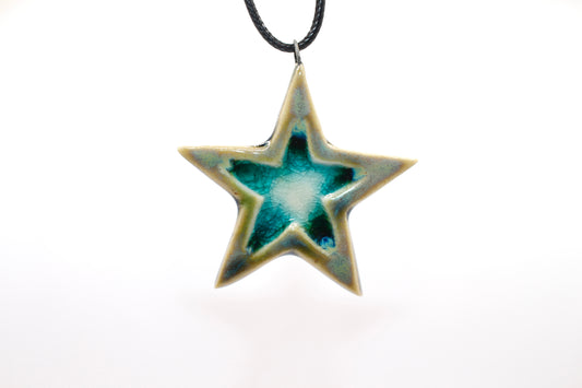 Ceramic Glass Infused Star Pendant