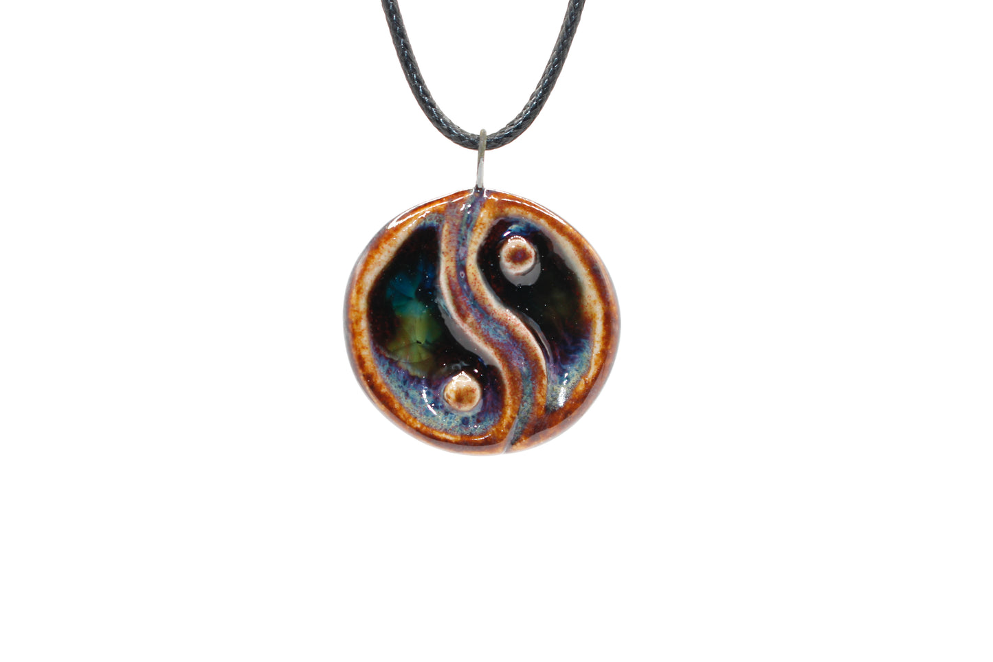 Ceramic Glass Infused Yin Yang Pendant