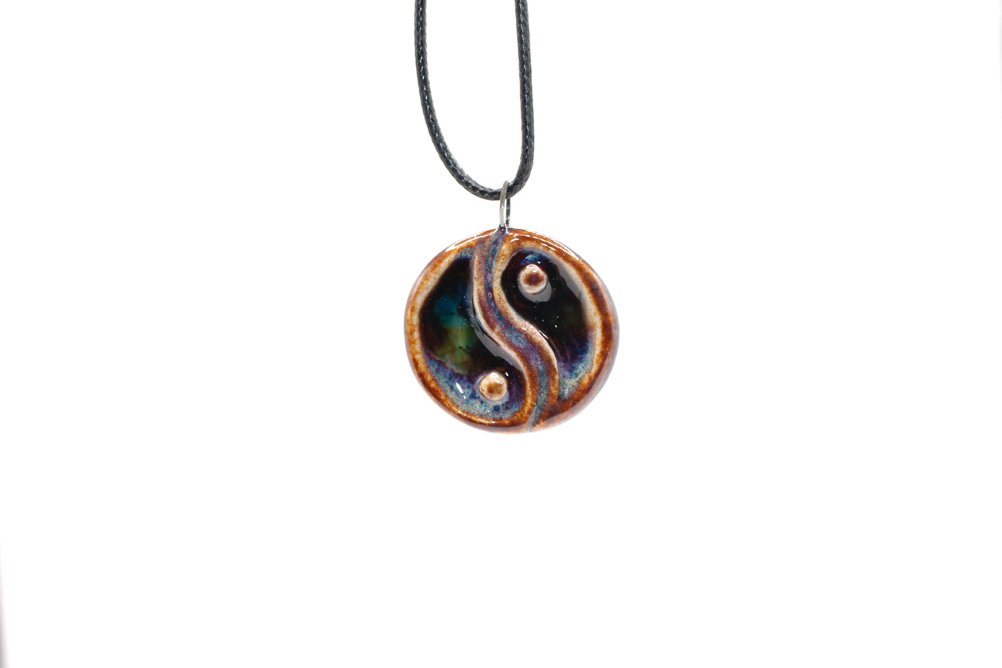 Ceramic Glass Infused Yin Yang Pendant