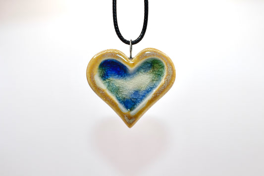 Ceramic Glass Infused Heart Pendant