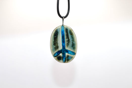 Ceramic Glass Infused Peace Sign Pendant