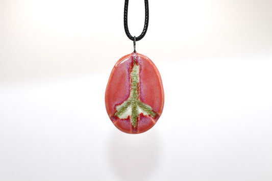 Ceramic Glass Infused Peace Sign Pendant