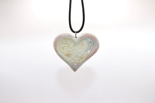 Ceramic Glass Infused Heart Pendant