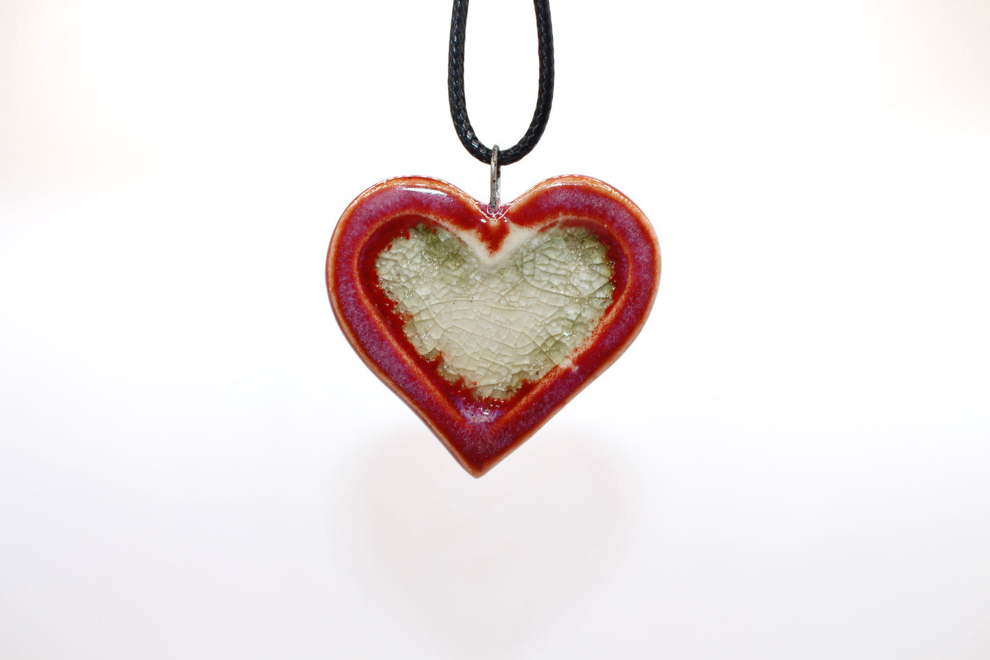Ceramic Glass Infused Heart Pendant