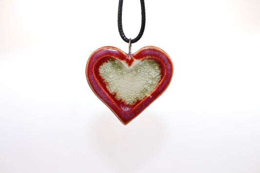 Ceramic Glass Infused Heart Pendant