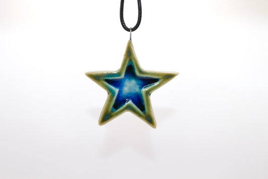 Ceramic Glass Infused Star Pendant