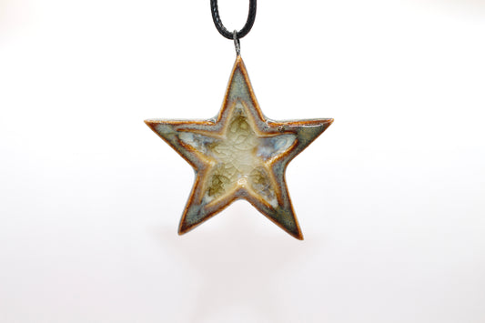 Ceramic Glass Infused Star Pendant